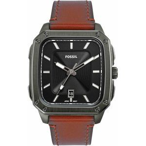 Fossil Men's Quartz Inscription Stainless Steel Square Watch